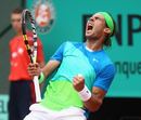 Rafael Nadal pumps his fist in celebration