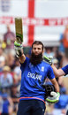 Moeen Ali acknowledges the crowd after scoring a century