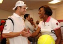 Andy Roddick and Serena Williams share a joke