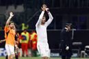Ruud Vaan Nistelrooy claps the Real Madrid fans
