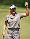 Annika Sörenstam waves to the gallery after a one-stroke victory at the MasterCard Classic