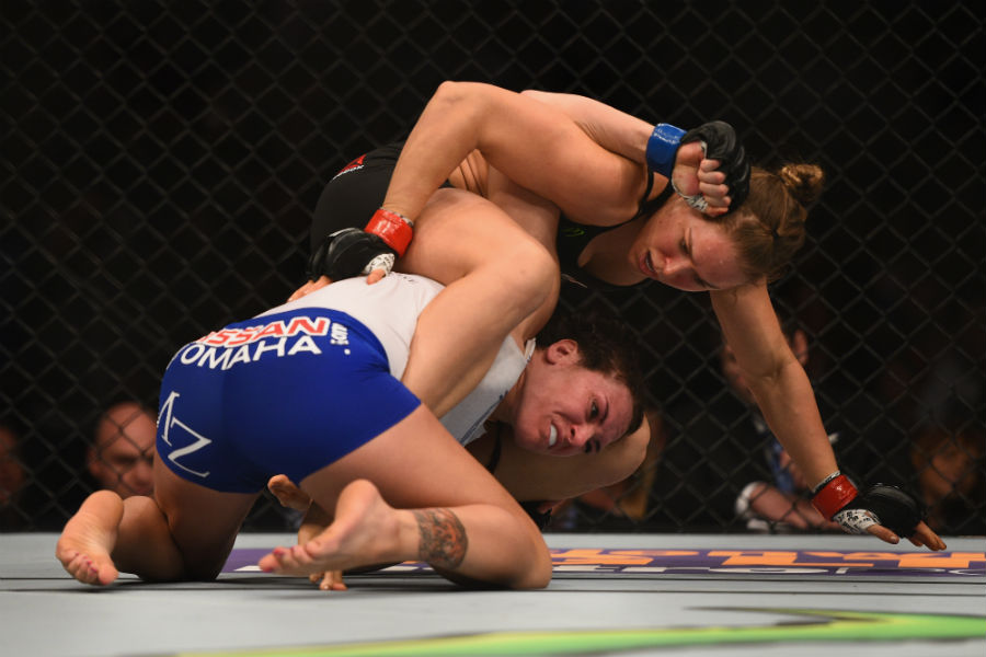 Ronda Rousey defeated Cat Zingano just 14 seconds into the first round