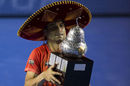 David Ferrer celebrates winning the Mexico Open title