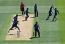 Gary Ballance loses his wicket to T.M Dilshan of Sri Lanka