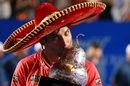 David Ferrer celebrates after winning the Mexican Open