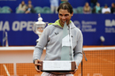Rafael Nadal celebrates with the trophy