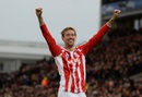 Peter Crouch celebrates his goal in Stoke's win over Hull
