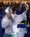 Caroline Wozniacki poses with the trophy
