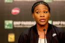 Serena Williams addresses the media at a press conference
