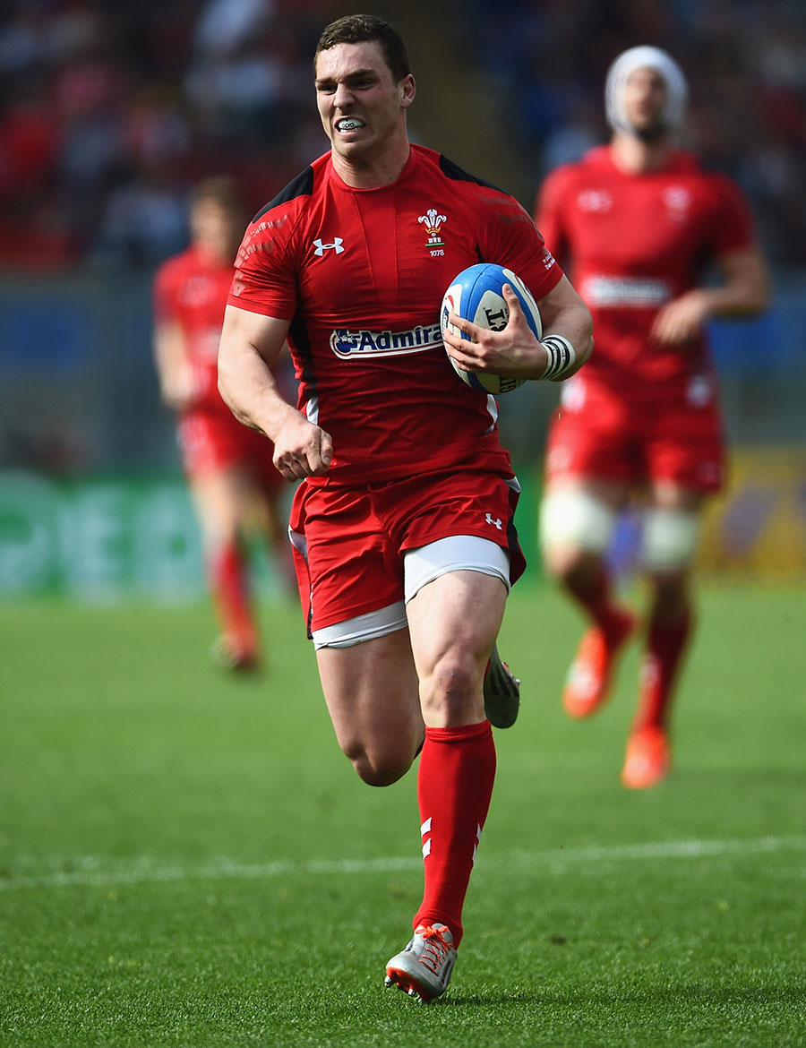 George North sprints away for the first of his second-half hat-trick of tries