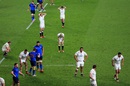 England's players put their hands to their heads after narrowly missing out on the Six Nations title