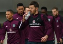 Michael Carrick prepares to train with England
