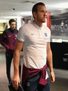 Harry Kane arrives at Wembley