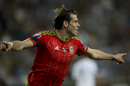 Gareth Bale celebrates scoring against Israel