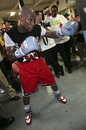 Floyd Mayweather trains during a media workout