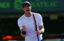 Andy Murray celebrates beating Kevin Anderson to reach the quarter-finals