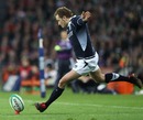 Dan Parks sends over the winning penalty for Scotland