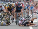 Mark Cavendish, Tom Boonen and Heinrich Haussler crash