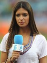 TV presenter Sara Carbonero, girlfriend of Iker Casillas, casts her eye over proceedings