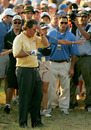 Phil Mickelson prepares to take a shot from the rough