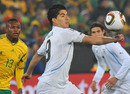 Luis Suarez controls the ball