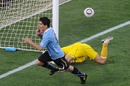 Luis Suarez wheels away after scoring a goal