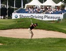 Ross Fisher plays out of a bunker