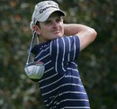 Justin Rose looks for the green in round three