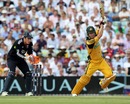 Michael Clarke finds space in the off side during his 99