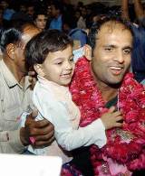 Naved-ul-Hasan returns home after a triumphant tour of India &copy; AFP